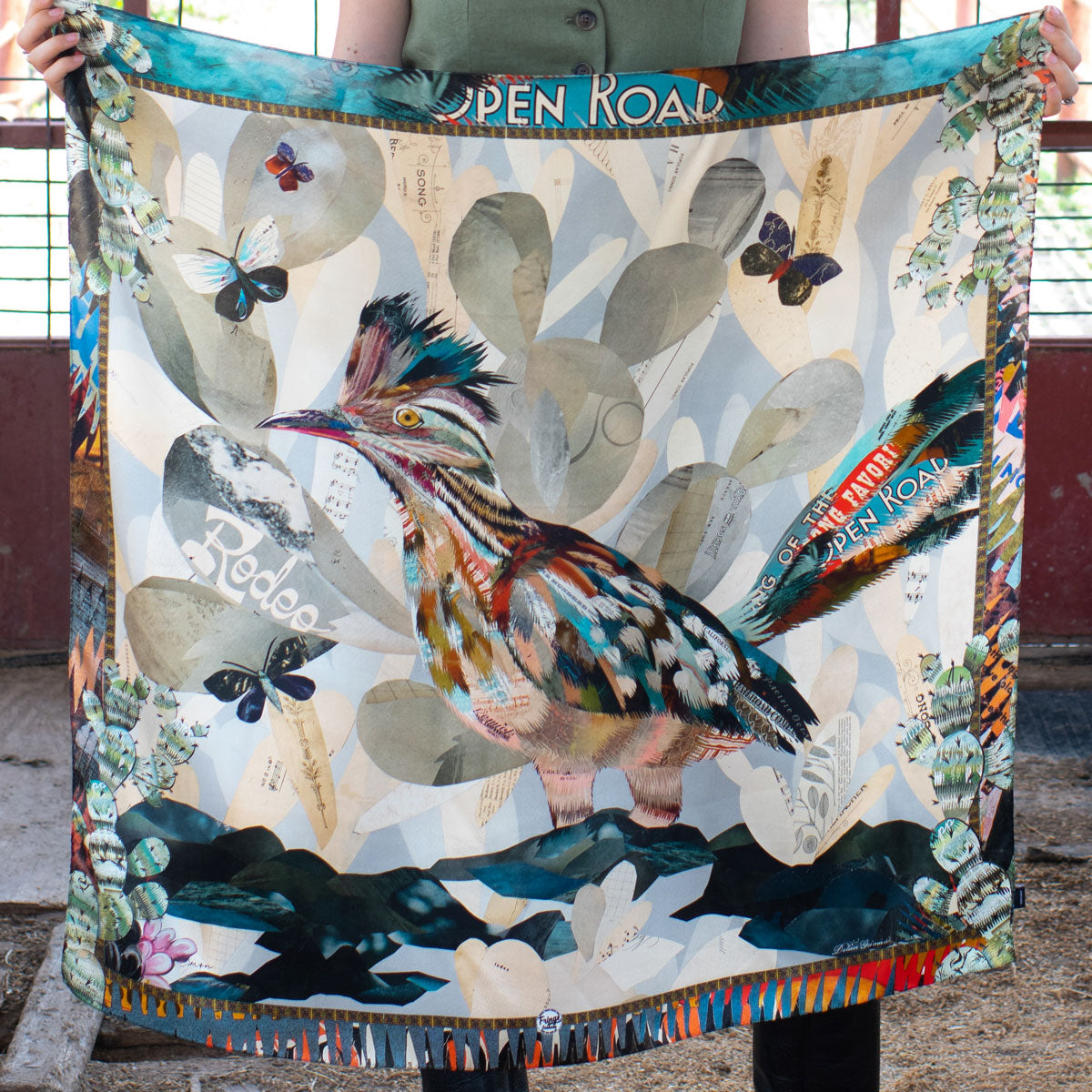 Indigo Morning (Roadrunner) - Silk Scarf