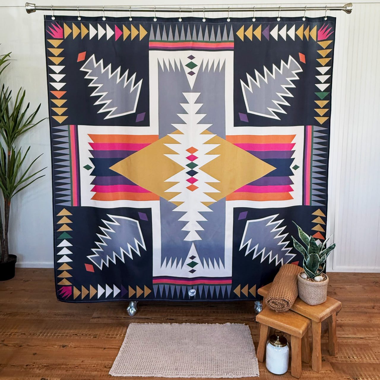 Shower Curtain - Cross Me Black