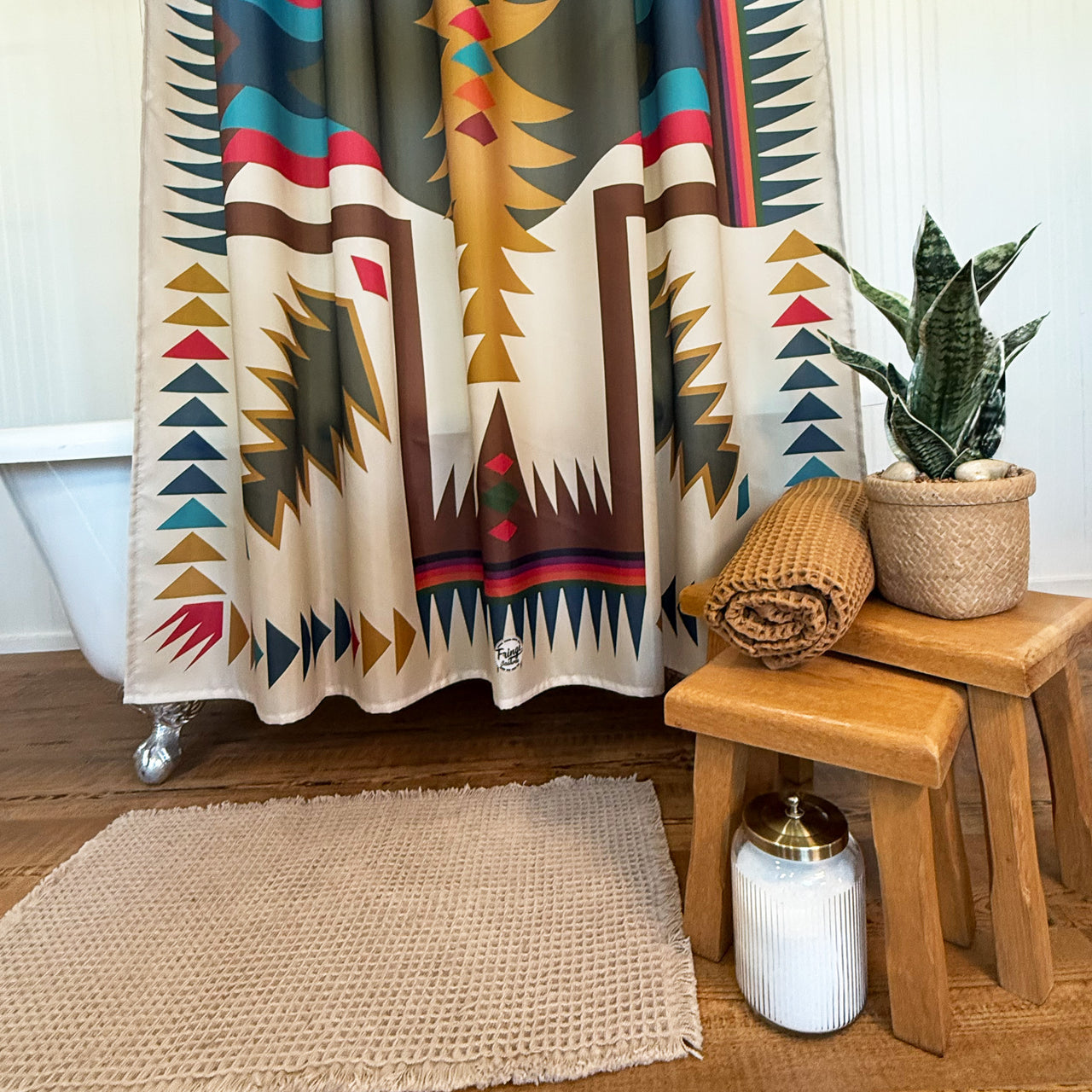 Shower Curtain - Cross Me - Tan