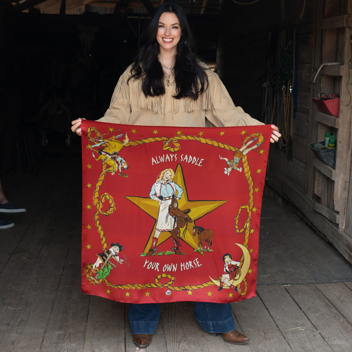 Always Saddle Your Own Horse Fringe Scarves