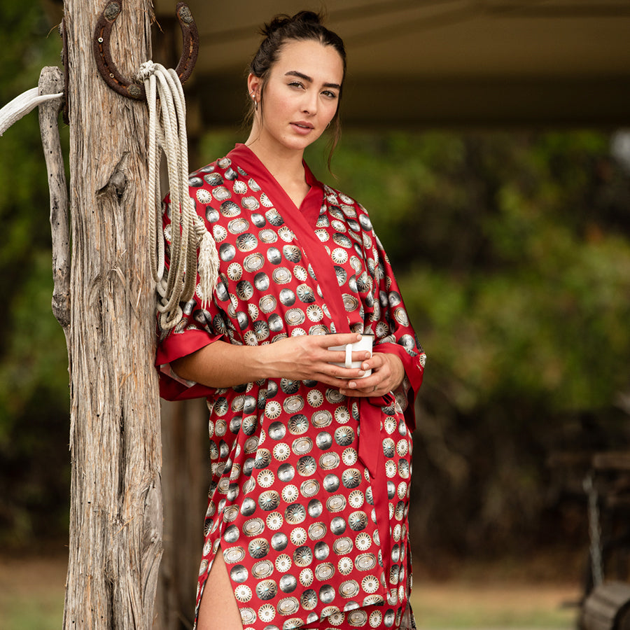 Kimono Robe - Red Concho