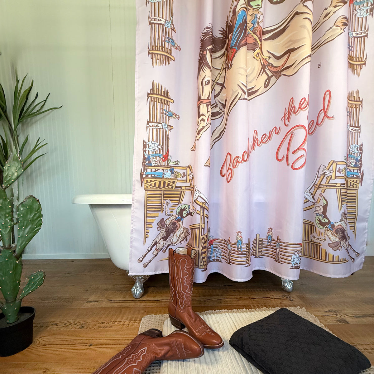 Shower Curtain  - Back When They Bucked Pink