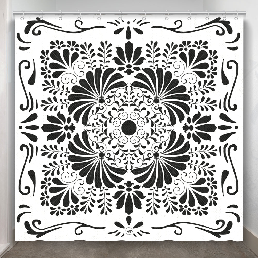 Fringe Shower Curtain - Bonita White