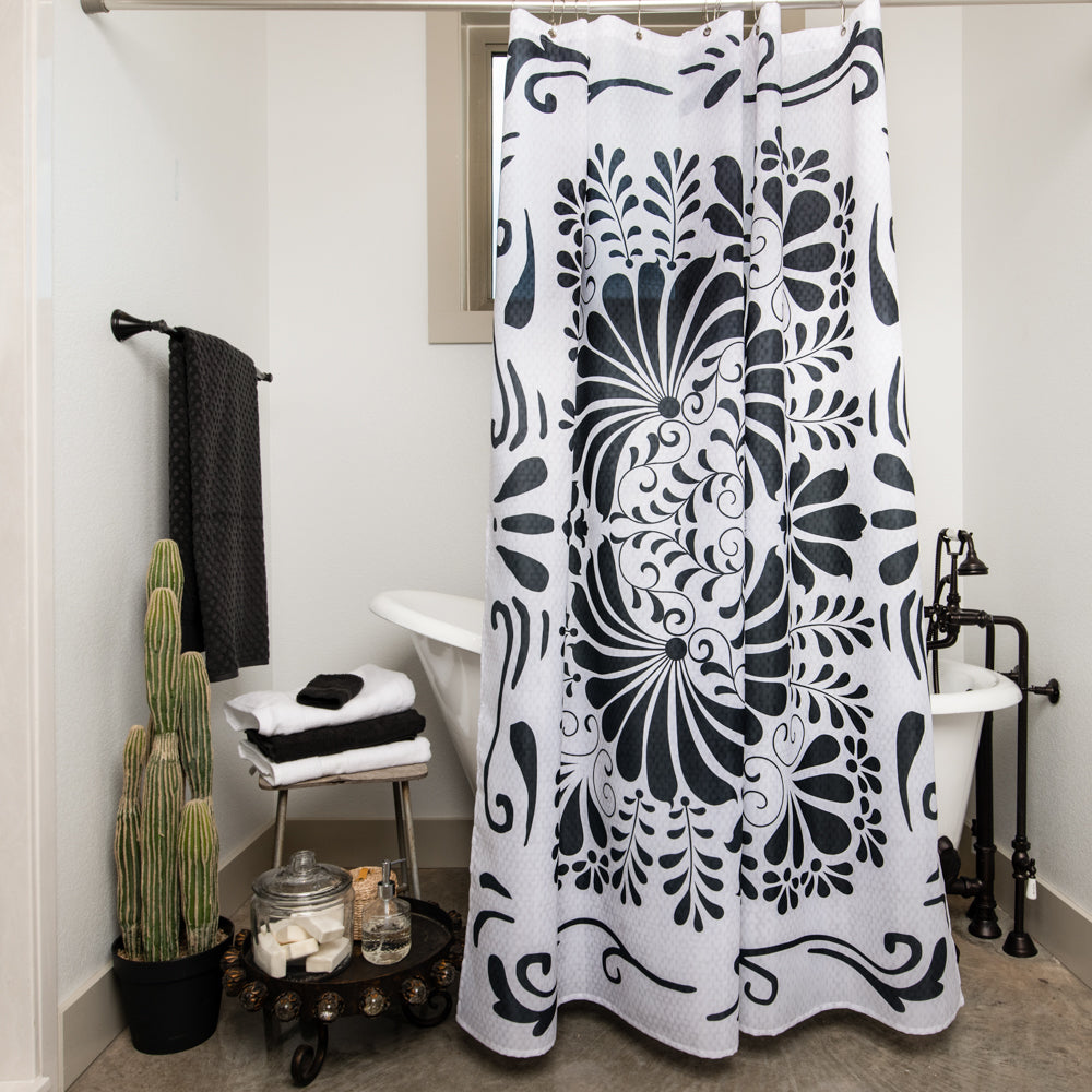 Fringe Shower Curtain - Bonita White