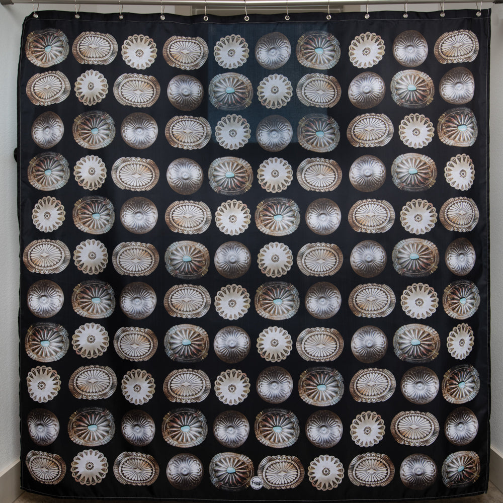 Fringe Shower Curtain - Black Big Concho