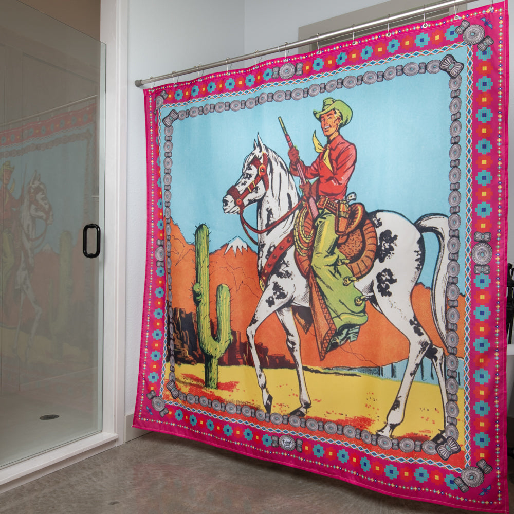 Fringe Shower Curtain - Ranger Pink