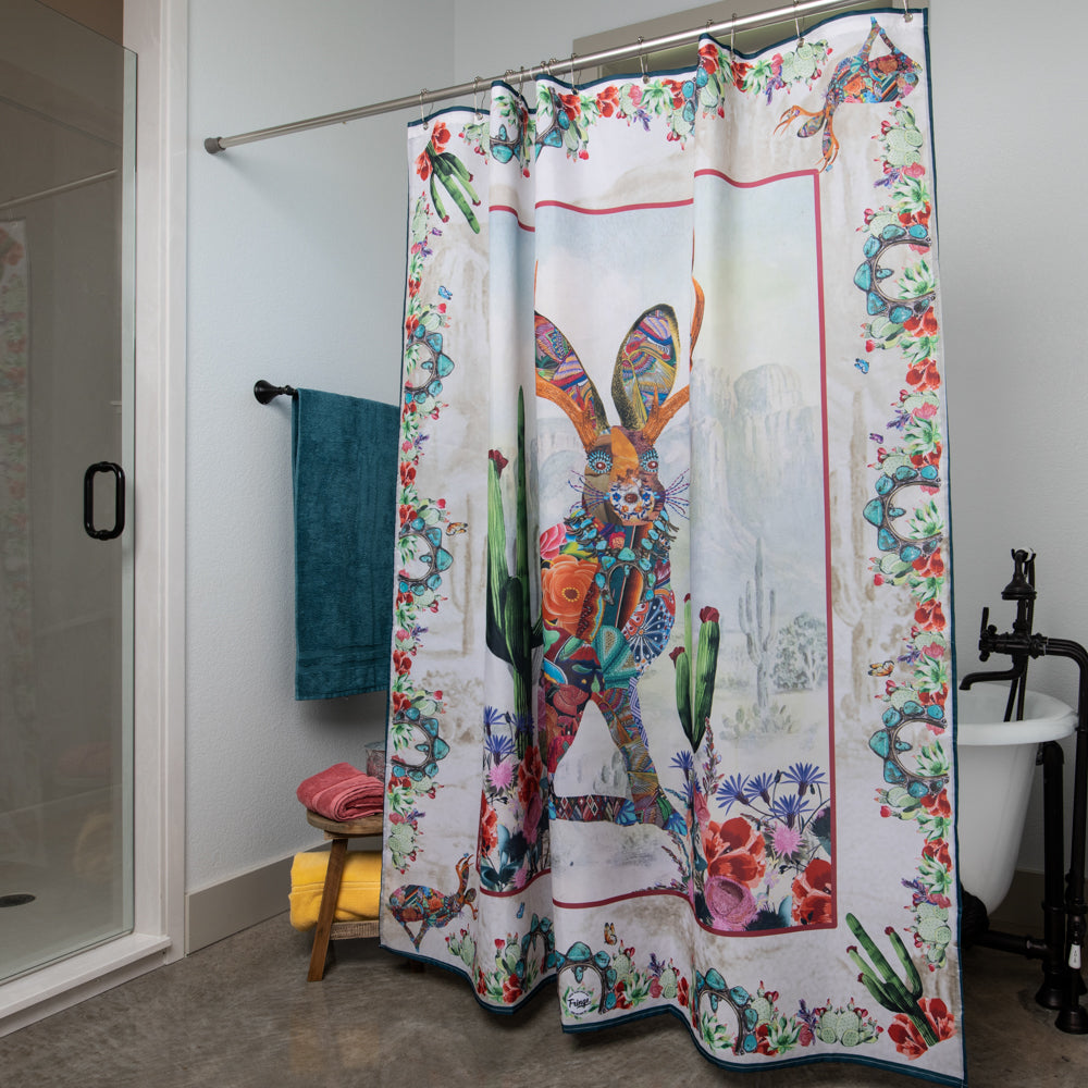 Fringe Shower Curtain - Jewelled Jackalope