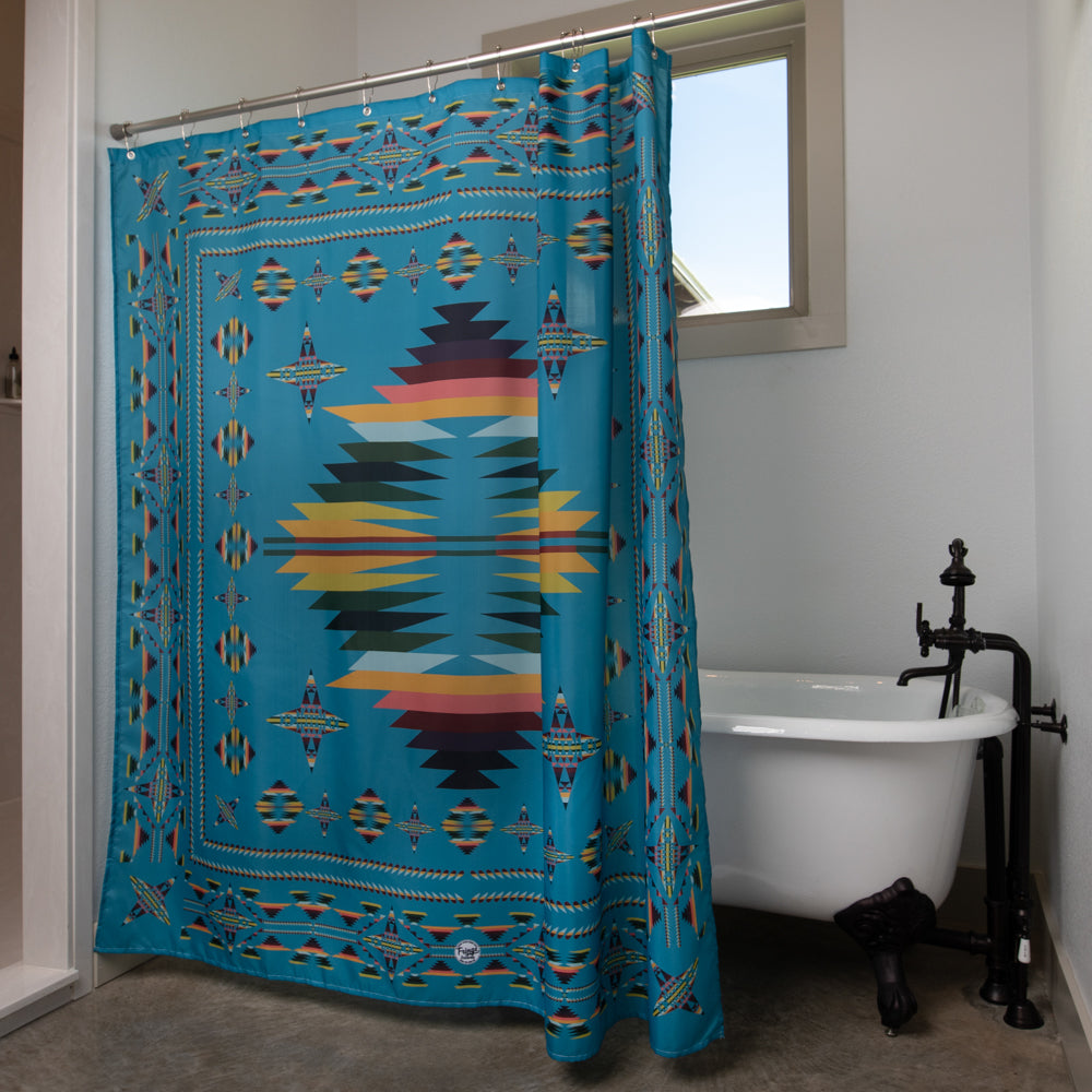 Fringe Shower Curtain - Mesa Turquoise