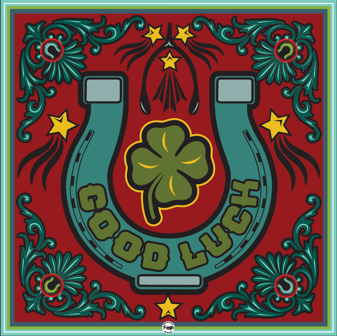 Lucky Horseshoe Bandana - Red