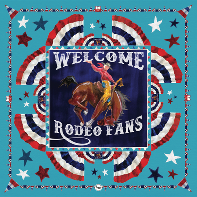 Welcome Rodeo Fans Bandana - Turquoise