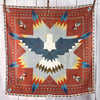Southwestern Aztec Navajo Eagle Print 100% Silk Fringe Scarf
